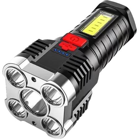 5 COB-valonheittimen räjähdyssuojattu taskulamppu, pitkän kantaman sivuvalo, koti- ja ulkokäyttöön, USB-ladattava