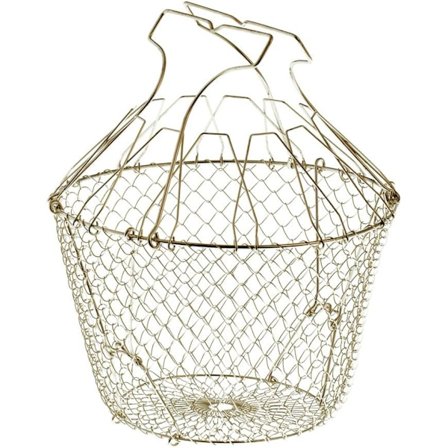 Sammenklappelig salatslynge med afstivere - Rustfrit stål - Let at