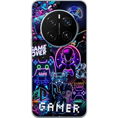 Kompatibel Mobilcover til Honor Magic7 Pro Neon Gamer Collage med Konsoller Headset og Gaming Vibes