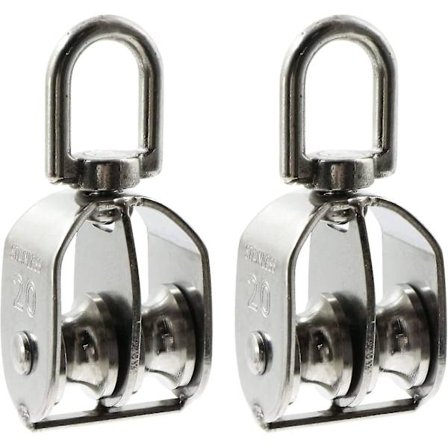 Dobbelt drejelig løftetrisse - 2 stk. rustfrit stål, maksimal belastning 50 kg