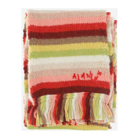 Alanui Scarf made of alpaca blend Multicolor striped design Logo detail Fringed edges Multi Made in Italy Composition: 68% alpaca, 22% polyamide, 10% 
