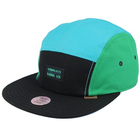 Djinns - Bleu 5panel Casquette - Flat Cap Ioi Soundwaves Multi Black 5-Panel @ Hatstore