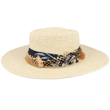 MJM Hats - Beige straw Hoed - Angela W Paper Natural Straw Hat @ Hatstore