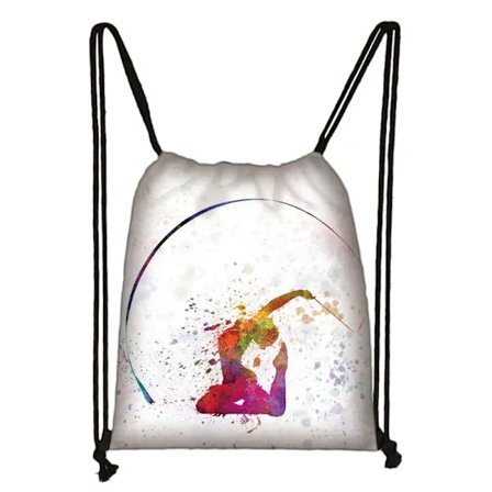 Akvarelli Voimistelu Painettu Kuva Reppu Naiset Kiristysnyöripussit Tytöt Reppu Voimistelija Kenkien Säilytyspussi Matkalahjaksi~01634