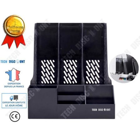 TD Trippel filsorterare med pennhållare Dokumentorganiserare Arkivram Skrivbordsförvaring Korg Kolumnorganisatör