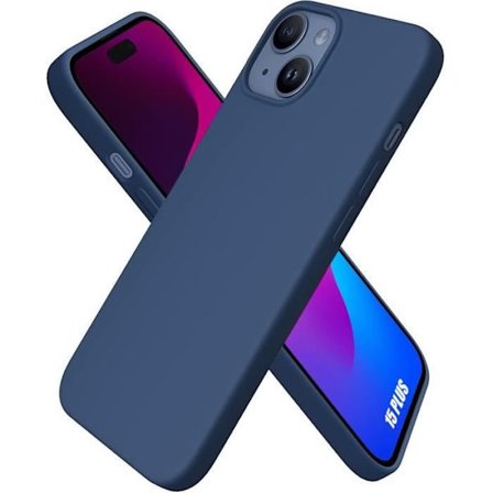 Siliconfodral - EF CONNECTION - för iPhone 15 Plus - Stötsäker - Repfria - Mörkblå