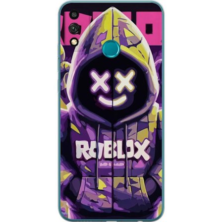 Kompatibelt Mobildeksel til Honor Honor 9X Lite Fargesterk Roblox-inspirert hettegenser-karakter med neonfarger og maske, digital spillillustrasjon pe