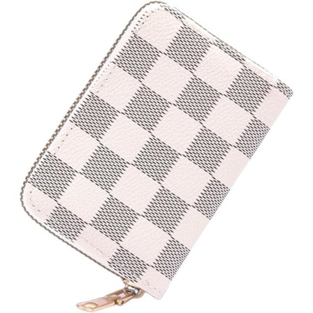 Kvinnors kreditkortshållare små plånböcker damer 9 kortplatser söt mönster nyckelring arrangör svart blockering dragkedja kul