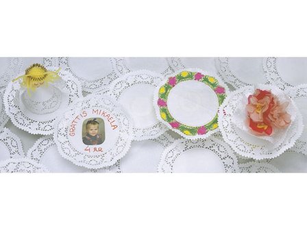 Spetspappersunderlägg, dekorativa, mångsidiga, 140 mm 250/fp - Lyreco - Skola och förskola - Hobbymaterial - Pyssel