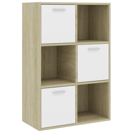 Vidaxl Förvaringsskåp Vit Och Sonoma Ek 60x29,5x90 Cm Konstruera Vit
