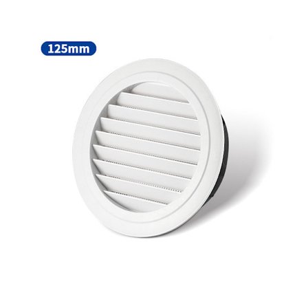 1 st (125 mm) Ventilationsgaller Luft med Myggnät Luftuttag Plastventil