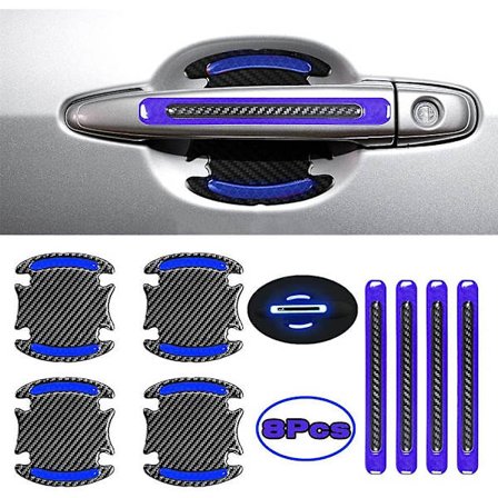 8 kpl Muoti Universaali 3d Hiilikuitu Tekstuuri Auton Ovenkahvan Heijastava Tarra Ovenkulhon Maalin Naarmu Suoja Suojakuori Suojakalvo S