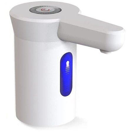 Vattenpump för dispenser, elektrisk drickspump, bärbar automatisk flaskpump för 2-5 gallons flaska (vit)