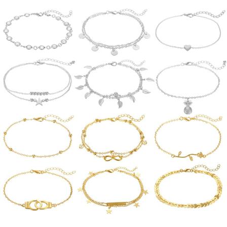 Pineapple Star Ankles Mode Foot Chain Dam Ankel Kedja Set 12 Pac