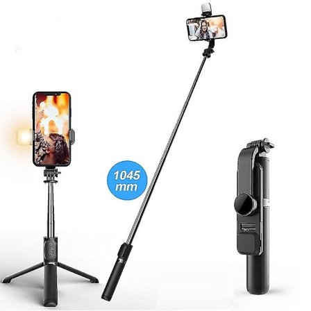 6 i 1 trådløs Bluetooth Selfie Stick