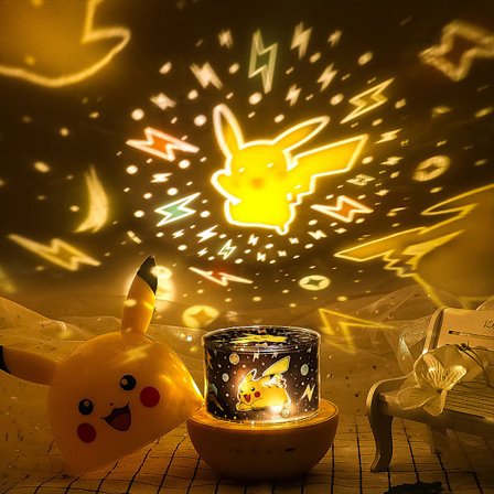 Pikachu monikäyttöinen projektilamppu lasten yölamppu haltija