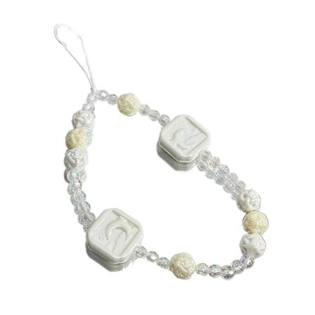 Iøjnefaldende mobiltelefonkæde, håndlavet perlebesat mobiltelefon snor til kvinder piger telefonrem smykker faldsikker gul(h})