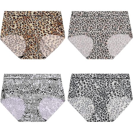 Naisten muodikkaat pikkuhousut, seksikkäät alusvaatteet leopardikuvioiset yksiväriset jääsilkki saumattomat pikkuhousut
