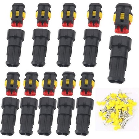 Vanntett 12v kontakt, vanntett elektrisk kontakt hann og hunn 1,5 mm terminaler, vanntett elektrisk kabelkontakt for motorsykkel null ingen