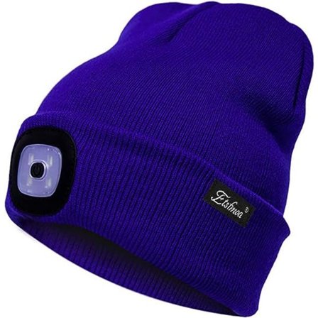 Unisex Beanie Lue med Lys Gaver til Menn Pappa Far USB Oppladbare Caps Blå