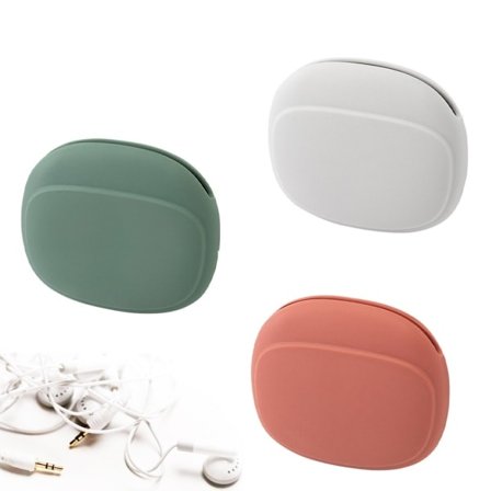 Hörlursväska, Mini Silica Gel Earbuds Skyddsväska Headset Förvaringslåda för hörlurar, Bluetooth Headset, 1st röd