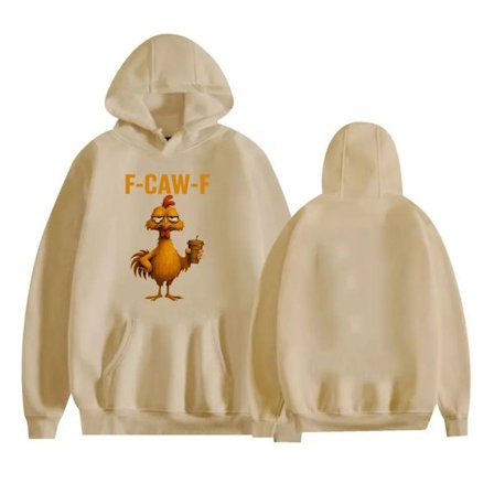 Sjov F-CAW-F Kyllingetrykt Herre Hættetrøje S-3XL