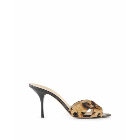 Giuseppe Zanotti Leopard Print Pony Hair Criss Cross Mules inbo, Dame Stiletter, Størrelse: 38 EU