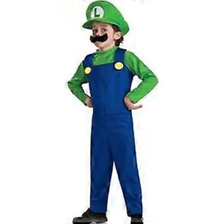 Super Mario Luigi Bros Cosplay Kostume Til Voksne Og Børn - Dreng (S Grøn)