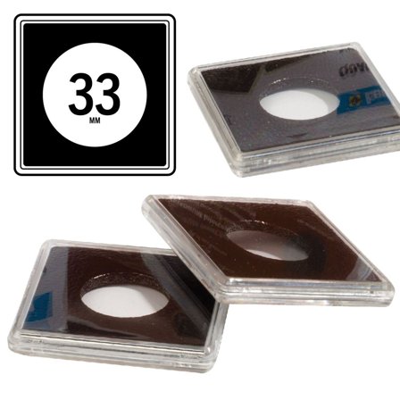 QUADRUM Intercept firkantede møntkapsler til mønt Ø 33 mm - 6 stk.