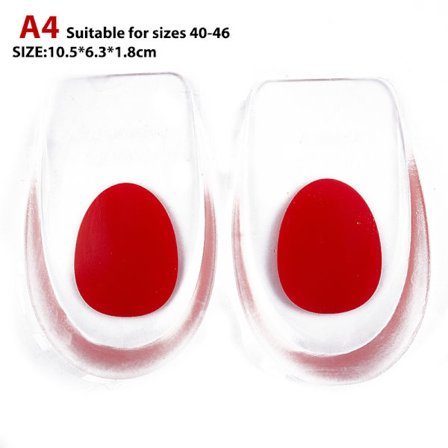 2 Par Silicon Gel Heel Cushion Care Half Heel Insole Pad
