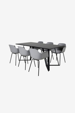 Venture Home - Matgrupp Maggie med 6 stycken Catrine, matstolar - Svart - Matgrupper - Från Homeroom