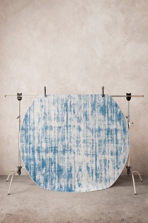 Jotex - Rund Teppe Med Luv Polyester/Polyester Blå CELINI - Kjøp Lugg- & ryetepper hos Jotex