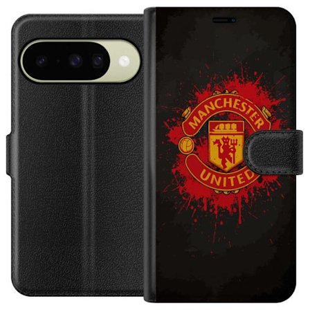 Kompatibelt Lommeboketui til Google Google Pixel 10 Manchester United logo i rød og gul farge med røff sportslig bakgrunn