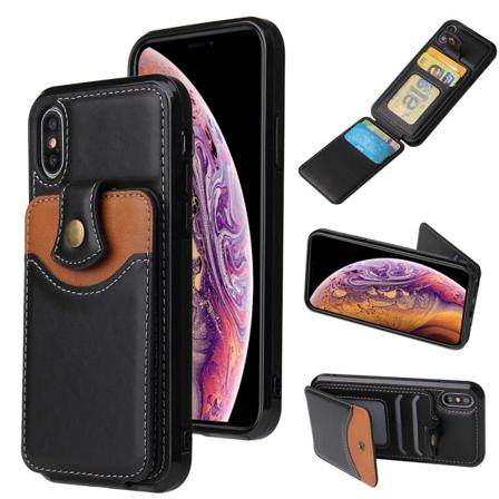 iPhone XR - Skyddande Skal med Kortfack Svart