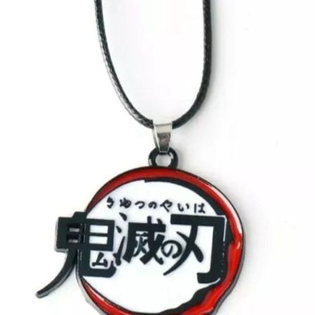 Demon Slayer Karakterer Tanjiro Våbenskjold Anime Manga Cosplay Halskæde Halskæde Kæde KLB