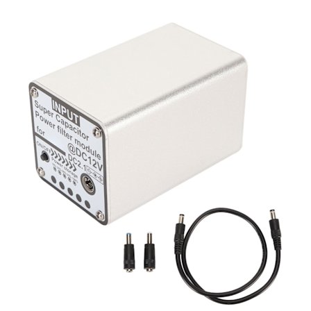 12V3F Superkondensator Power Filter DC2.1 Ingång Utmatning Elektrolytisk Kondensator Filter för 5V Ljud Video Utrustning
