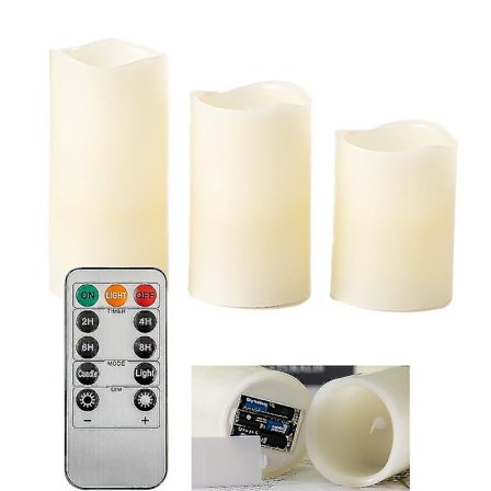 3-pack Ljus Heminredning, Födelsedag/Fest/trädgård/fest Dekor/juldekor Fiis