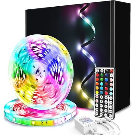 Led-stripe lys, 30m led-lys med 44-tasters fjernkontroll, fleksibel RGB fargeskiftende led-lysstriper for soverom, fest (15mx2)