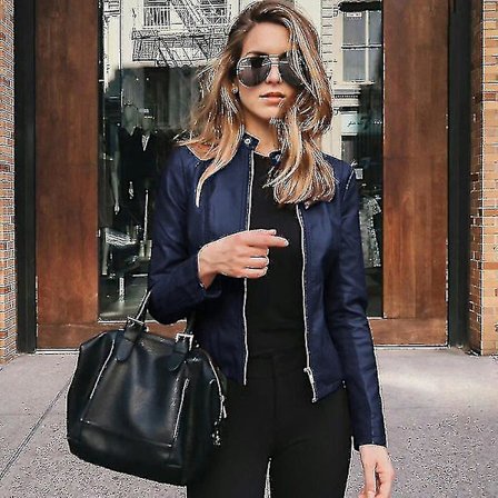 Solid Höst Dam Cykeljacka Faux Läder Ytterkläder Dragkedja Outfit Vår Höst Dam Mode Kort Tunn Damjacka Jacka snabb