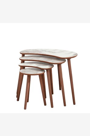 Hanah Home - Settbord (4 deler) Moon - Hvit - Småbord - Fra Homeroom