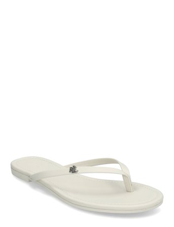 Lauren Ralph Lauren Raquel Leather Flip-Flop - White - 40.5
