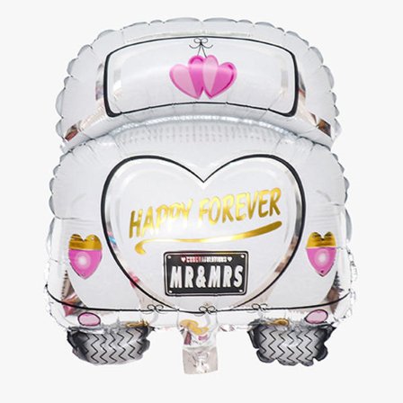 5 st aluminiummembranballong bröllopsbil, 50x63cm, 1 st, multi