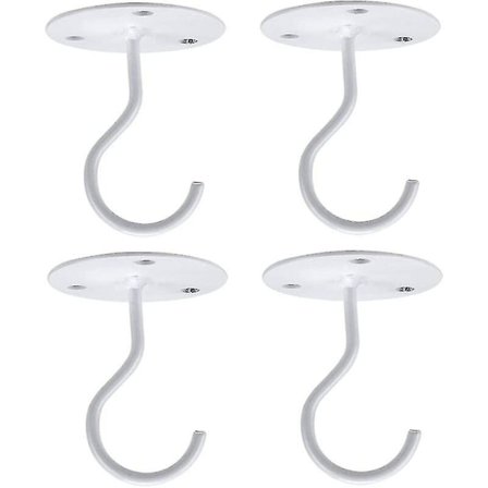 4 stk. veggmonterte takkroker til oppheng av lysekroner (hvite) (hy)