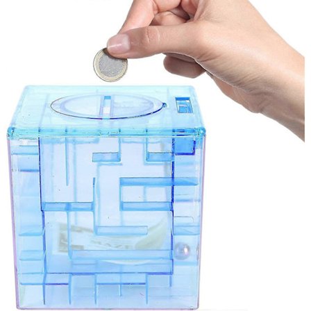 Penge-Labyrint Puslespillboks, Unik Pengeoppbevaring, Labyrintspill Myntsparingsboks Flott Gave til Barn og Ungdom 1 stk