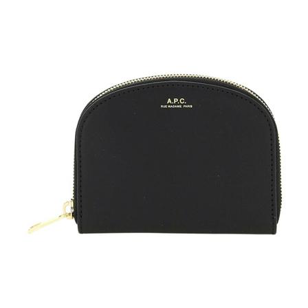 A.p.c., demi-lune compact wallet Czarny, Kobieta, Rozmiar: ONE Size
