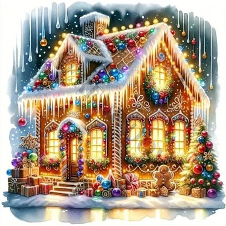 30×30cm Timanttimaalaus Pyöreä Timantti Jouluaihe DIY Askartelusetti - YL-100615