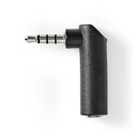 Stereo Audio Adapter | 3.5 mm Hane | 3.5 mm Hona | Nickelplaterad | Vinklat 90° | Metall | Svart | 10 st. | Plastpåse
