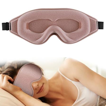 Sömnglasögon, 3D Djupt Konturerad Ögonmask för Sömn, 99% Ljusblockering, Noll Ögontryck Black