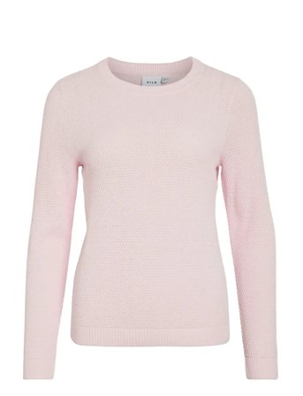 Vila Vidalo O-Neck L/S Knit Top- Noos - Pink - S