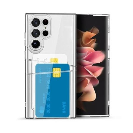 Samsung S23 Ultra Tynt støtsikkert mobildeksel med kortspor V2 Transparent